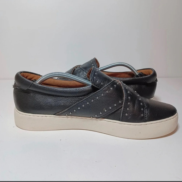 Frye NINA Leather Slip-on Studded Sneaker Black Women's Size 9M - Picture 6 of 10